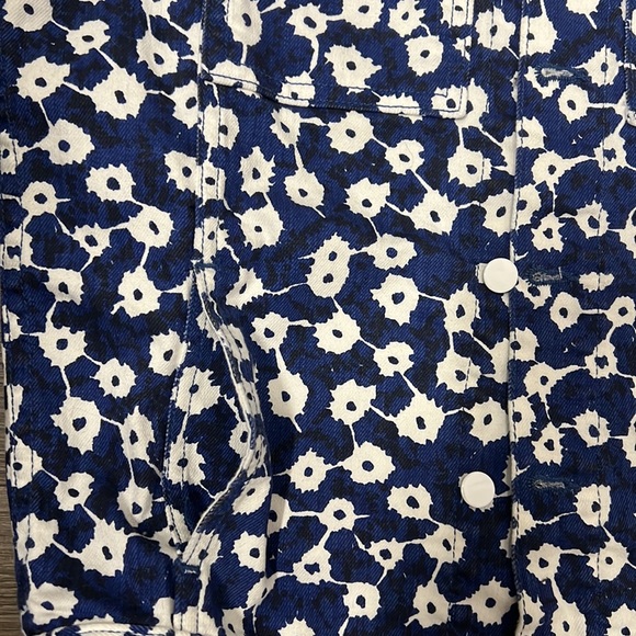 Kate Spade Saturday Blue Poppy Floral Denim Jacket Size XS - Picture 5 of 7